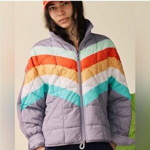 FP Movement by Free People Multicolor Chevron Puffer Jacket